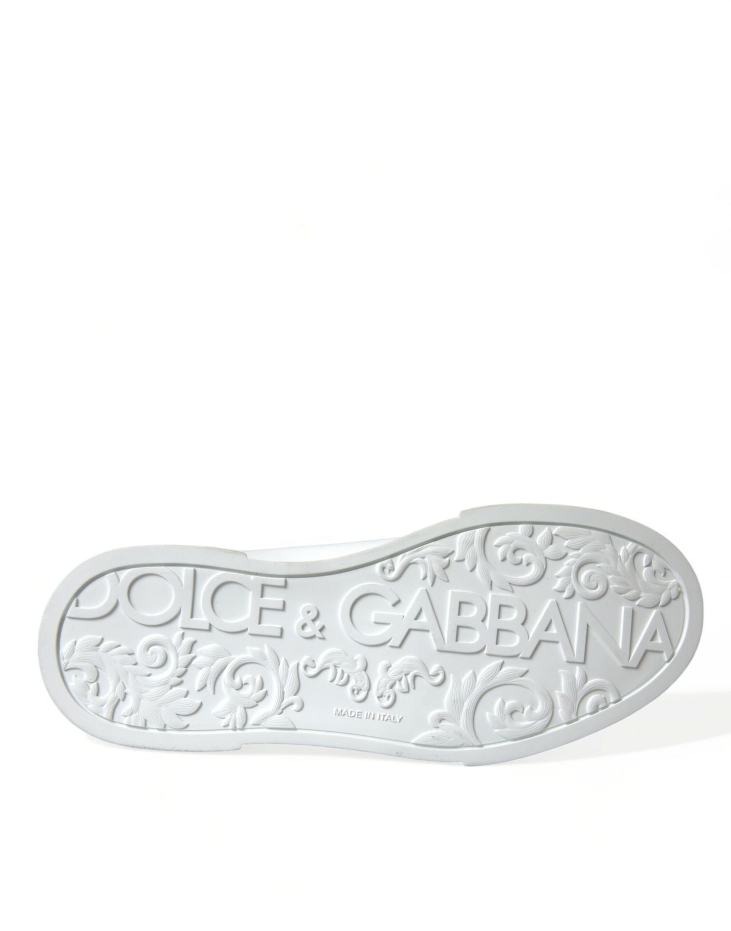 Dolce & Gabbana Portofino Sneakers van wit en groen leer