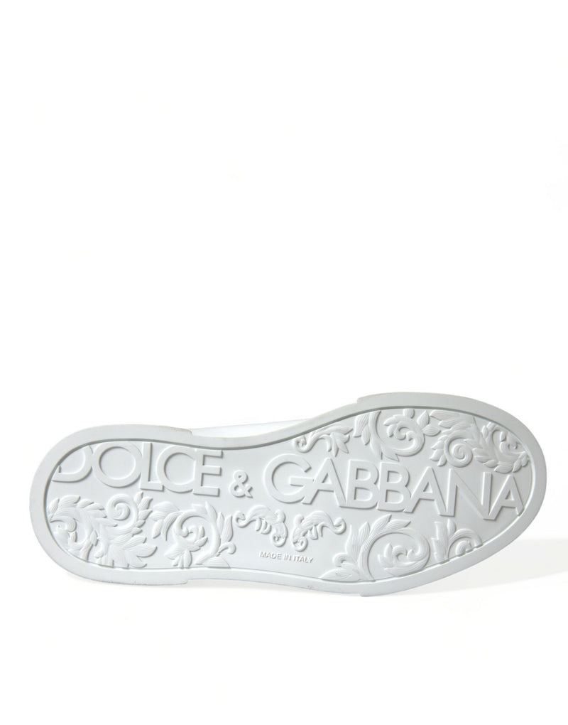 Dolce & Gabbana White Green Leather Portofino Sneakers