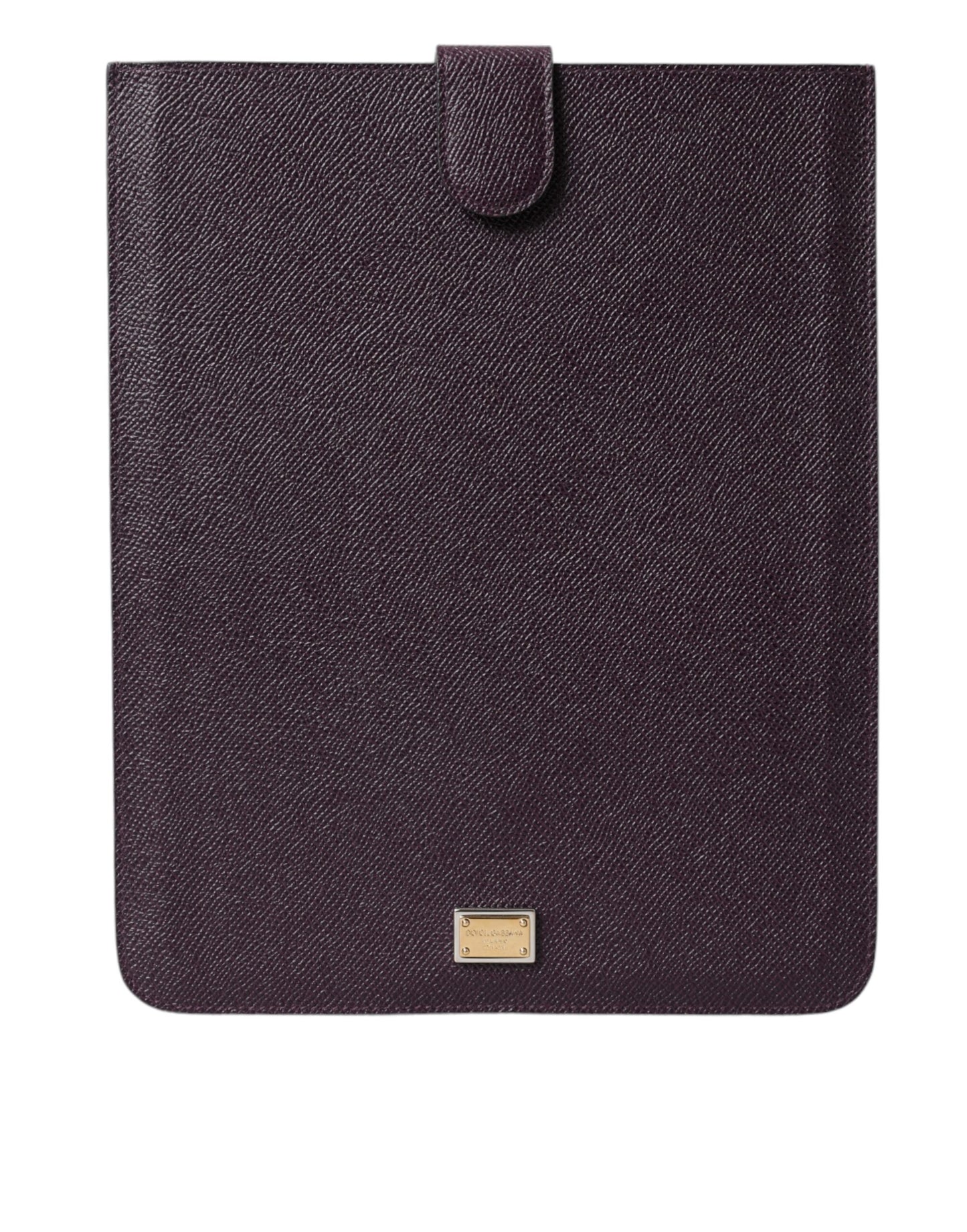 Étui pour tablette Dolce & Gabbana en cuir marron foncé avec plaque logo