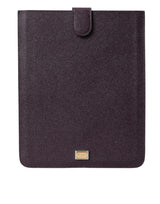 Dolce & Gabbana Dark Brown Leather Logo Plaque Tablet Case