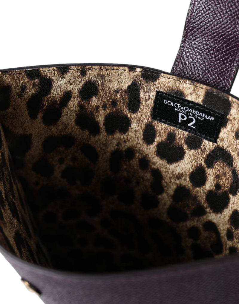 Dolce & Gabbana Dark Brown Leather Logo Plaque Tablet Case