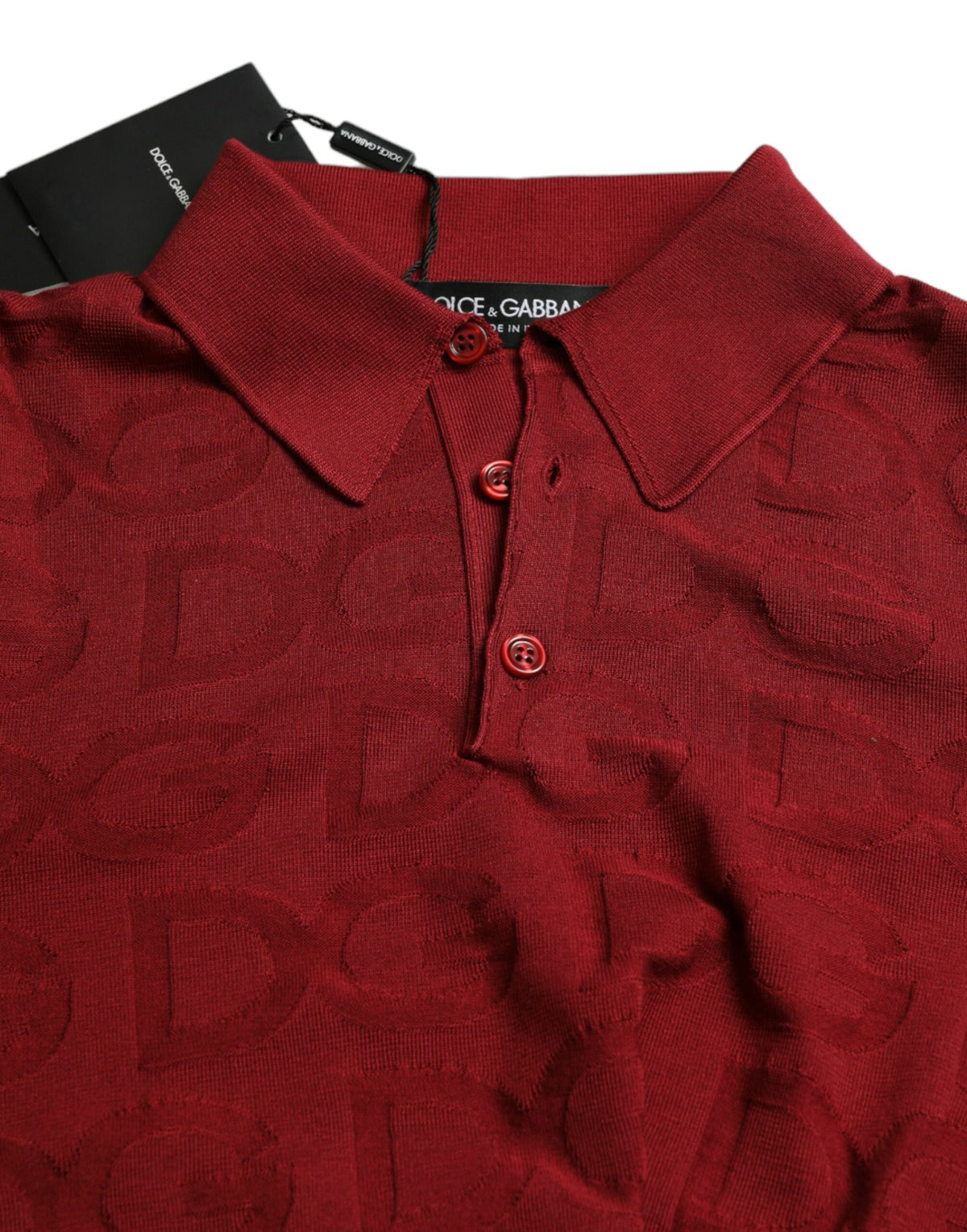 T-shirt en soie à manches courtes et col montant marron de Dolce &amp; Gabbana