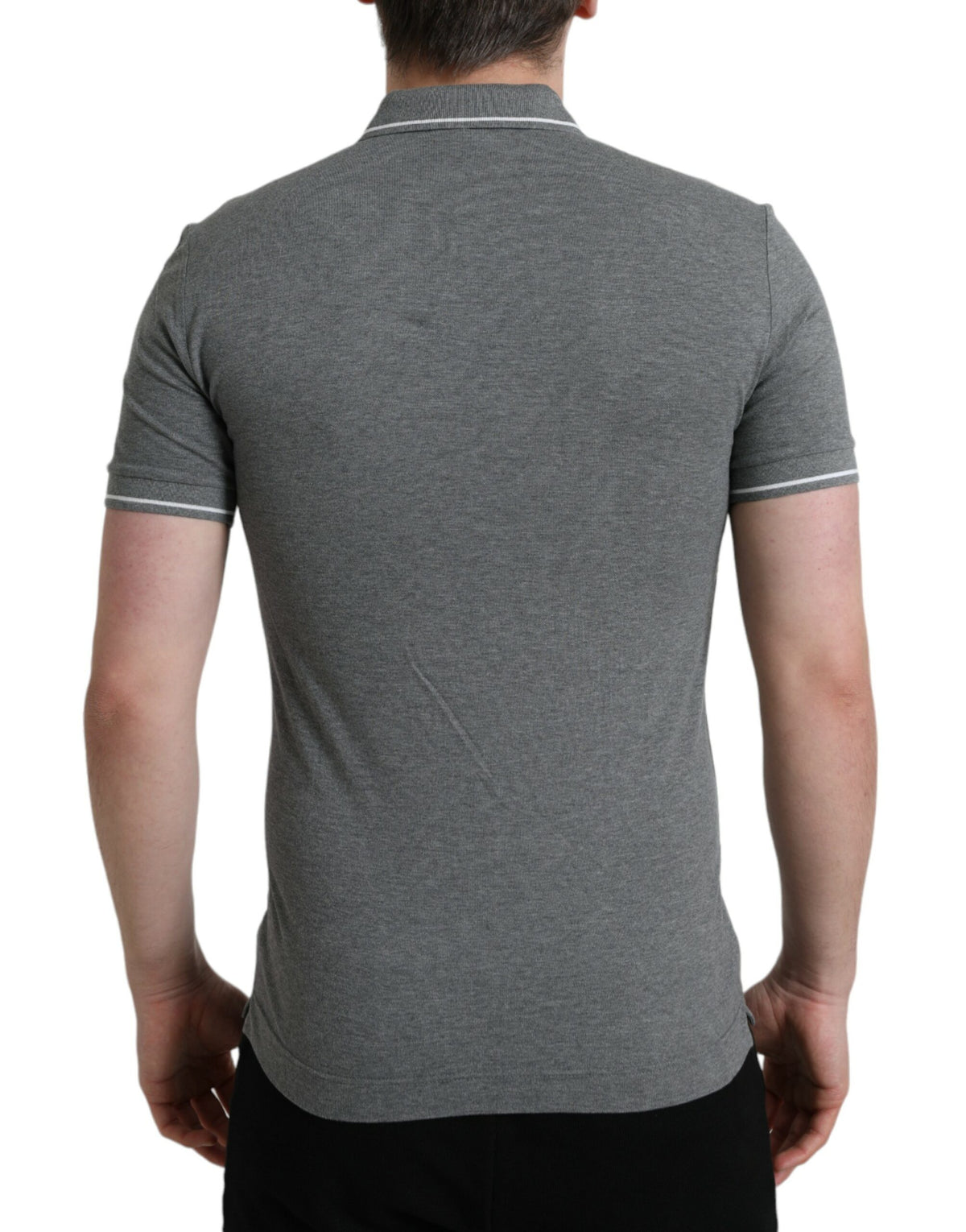 T-shirt à manches courtes gris à col rond avec couronne de Dolce &amp; Gabbana