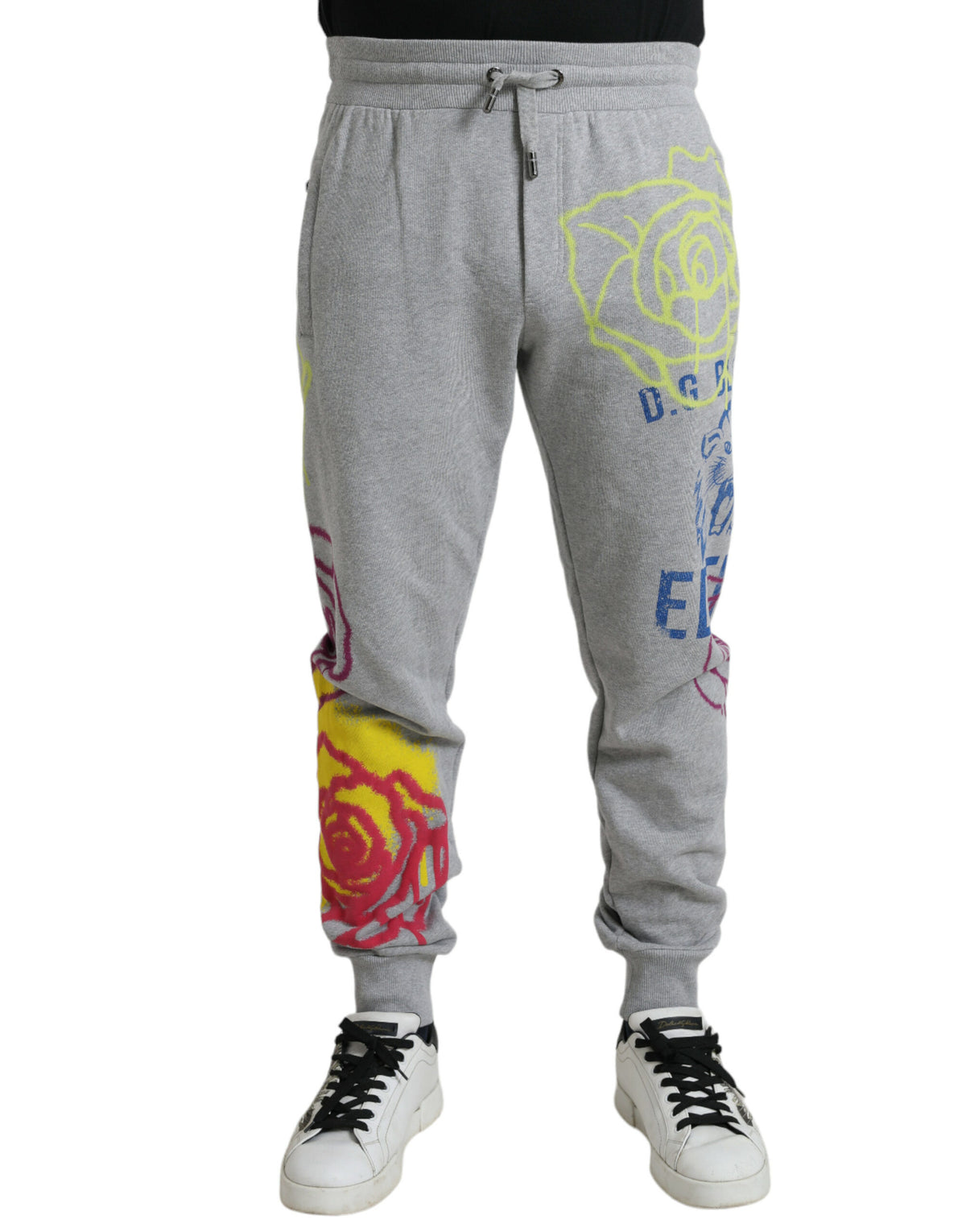 Pantalon de jogging en coton gris à motifs graffiti de Dolce &amp; Gabbana