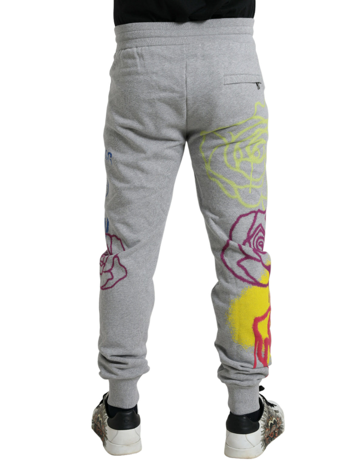 Pantalon de jogging en coton gris à motifs graffiti de Dolce &amp; Gabbana