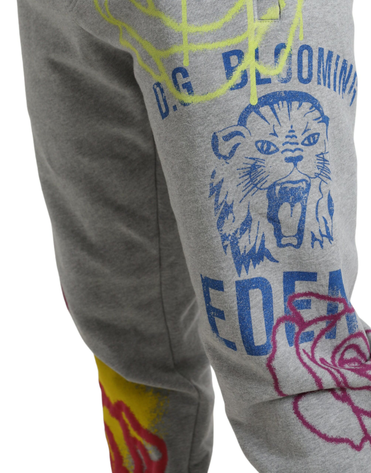 Pantalon de jogging en coton gris à motifs graffiti de Dolce &amp; Gabbana