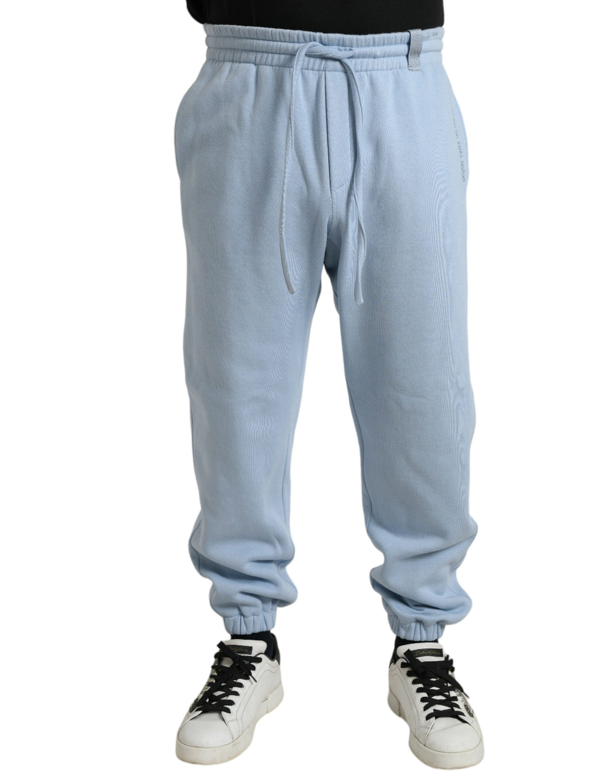 Pantalon de jogging homme en coton bleu clair Dolce &amp; Gabbana