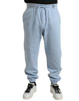 Pantalon de jogging homme en coton bleu clair Dolce &amp; Gabbana