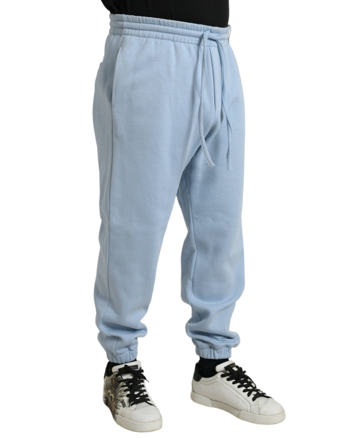 Pantalon de jogging homme en coton bleu clair Dolce &amp; Gabbana