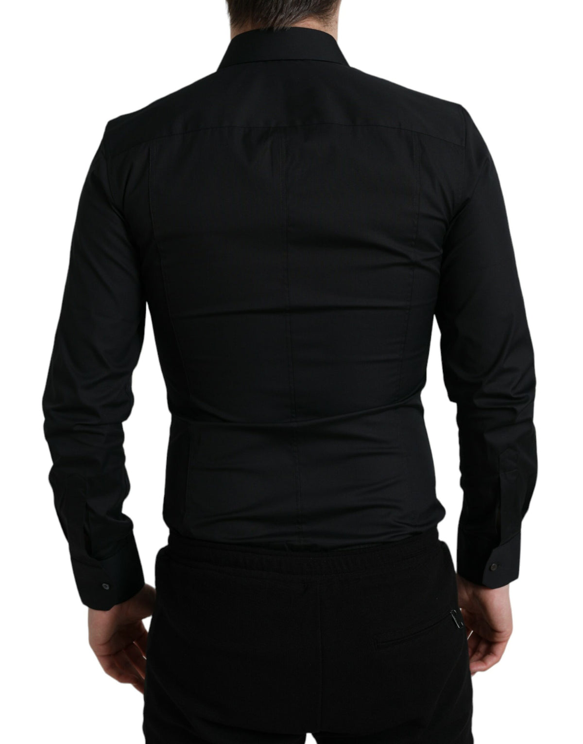 Chemise habillée slim en coton extensible noir de Dolce &amp; Gabbana