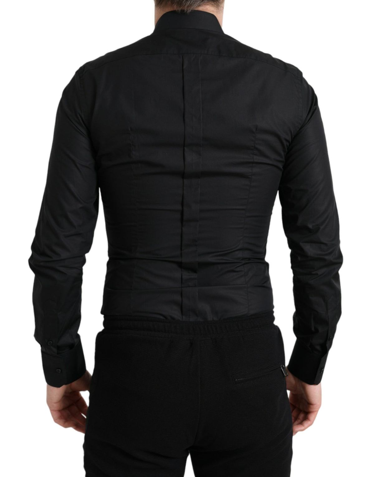 Chemise habillée dorée à logo Dolce &amp; Gabbana en coton noir