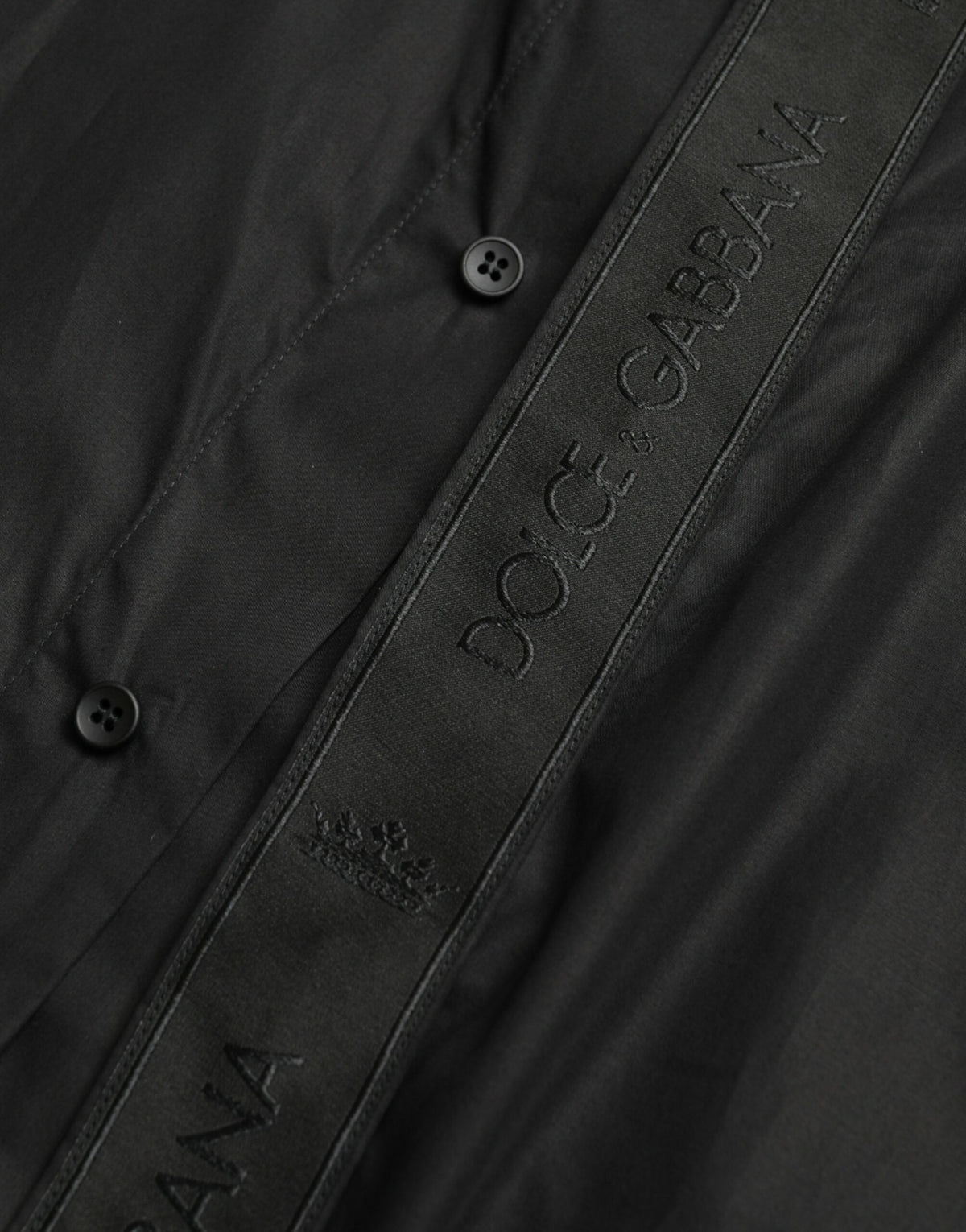 Chemise habillée dorée à logo Dolce &amp; Gabbana en coton noir