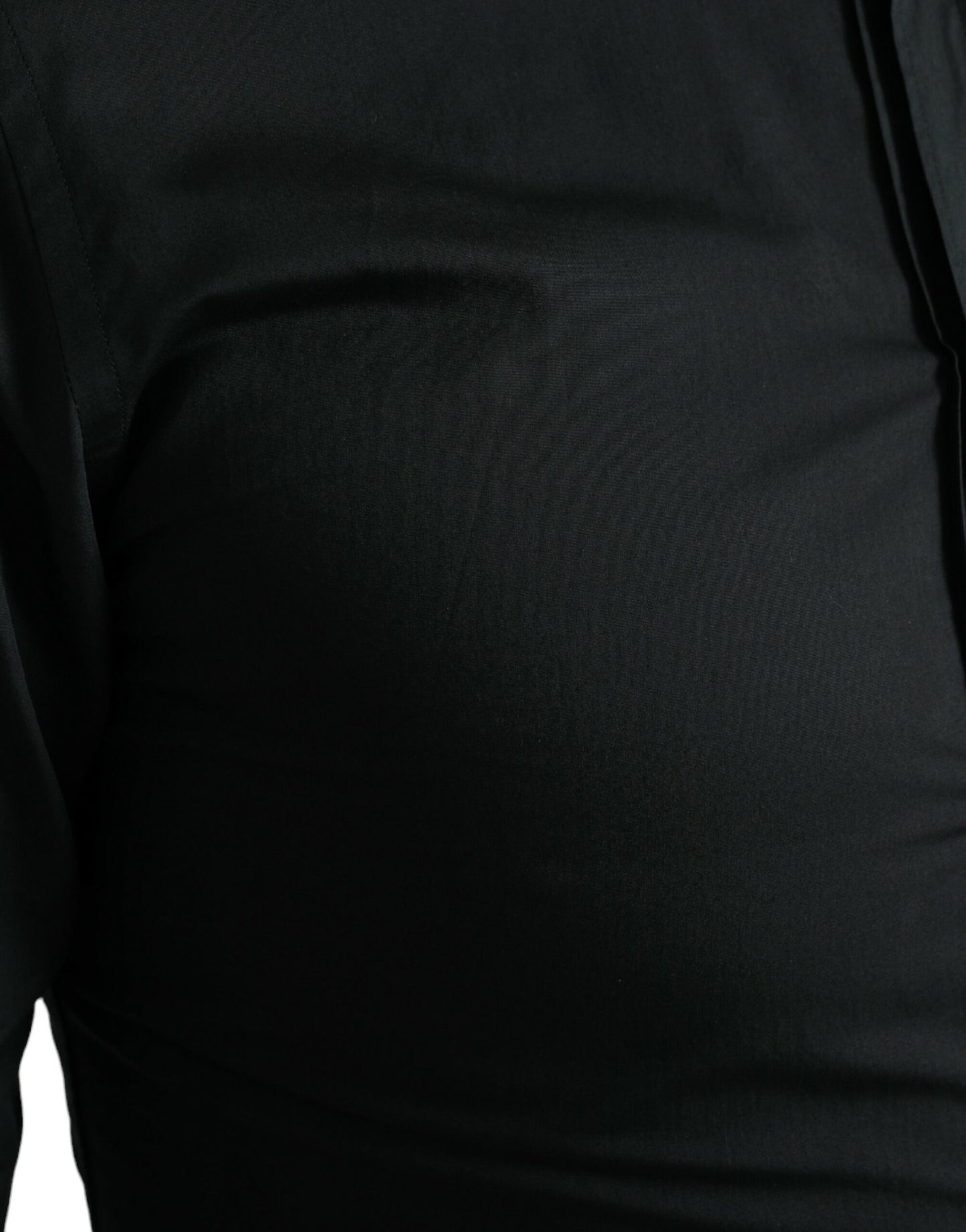 Chemise habillée dorée en coton et soie noire de Dolce &amp; Gabbana