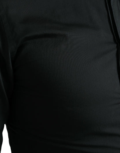 Chemise habillée dorée en coton et soie noire de Dolce &amp; Gabbana