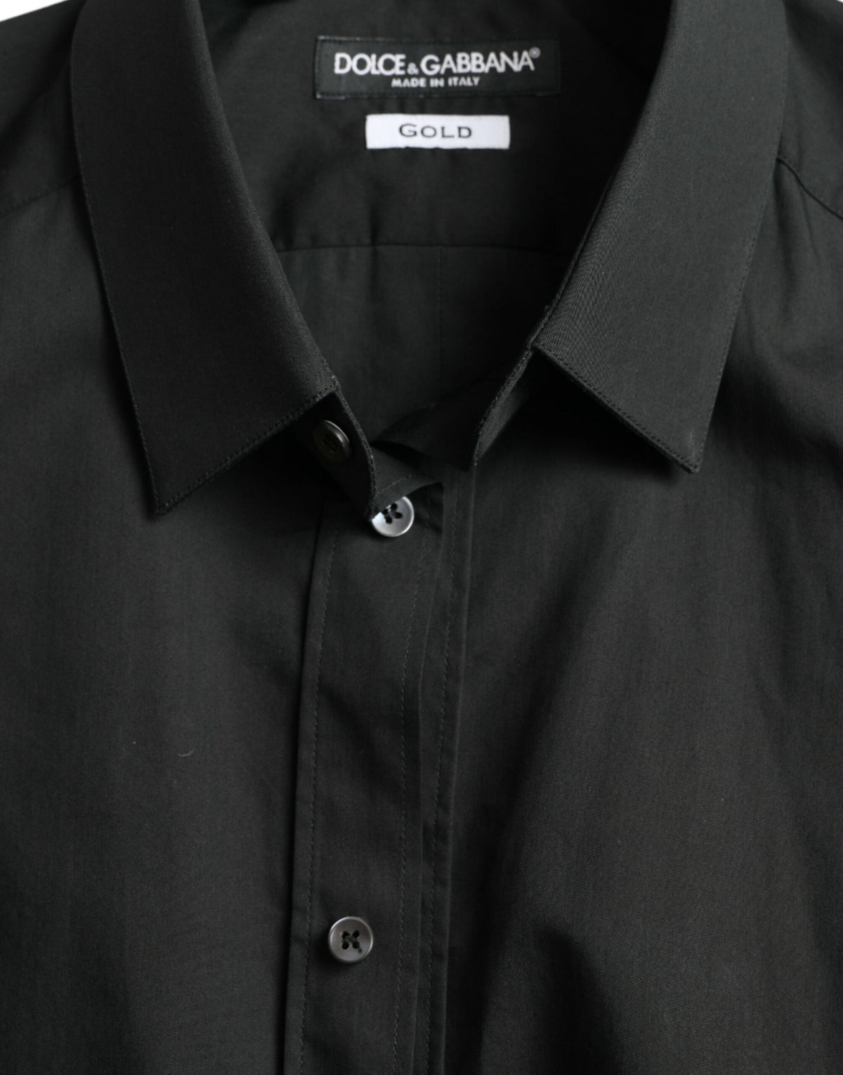 Chemise habillée dorée en coton et soie noire de Dolce &amp; Gabbana