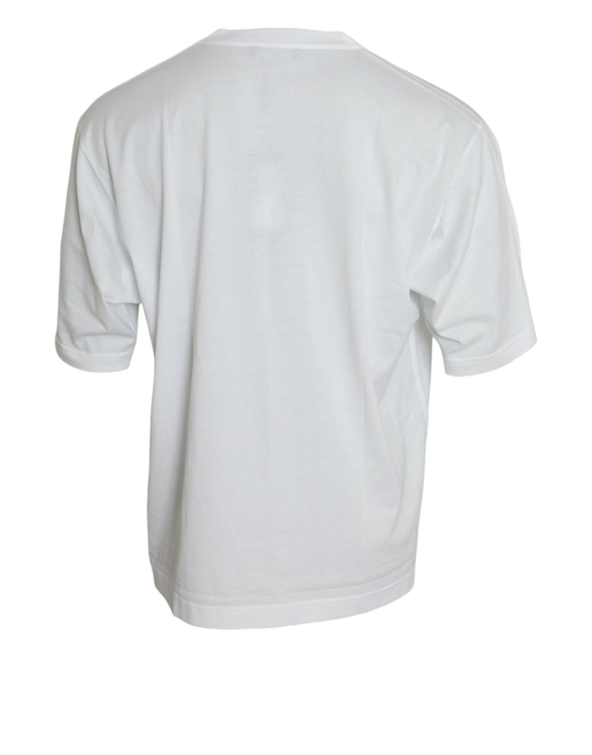 T-shirt blanc en coton à manches courtes et col rond de Dolce &amp; Gabbana