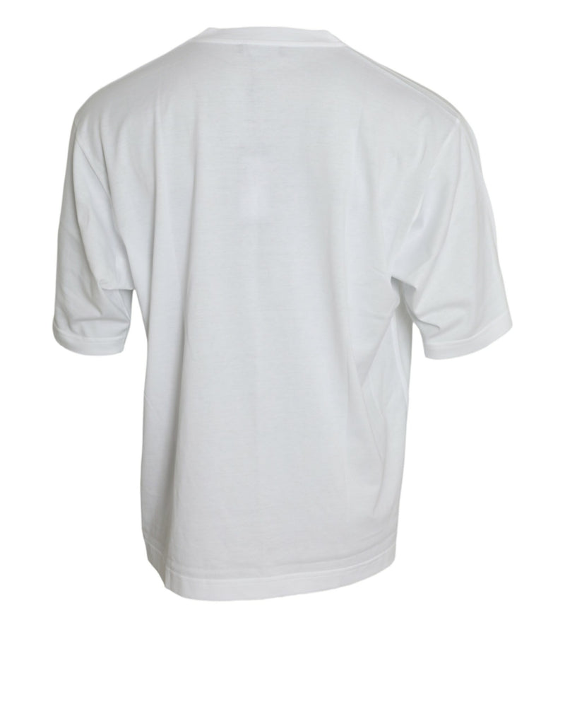 T-shirt blanc en coton à manches courtes et col rond de Dolce &amp; Gabbana