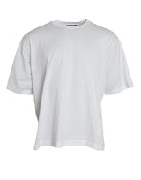 T-shirt blanc en coton à manches courtes et col rond de Dolce &amp; Gabbana