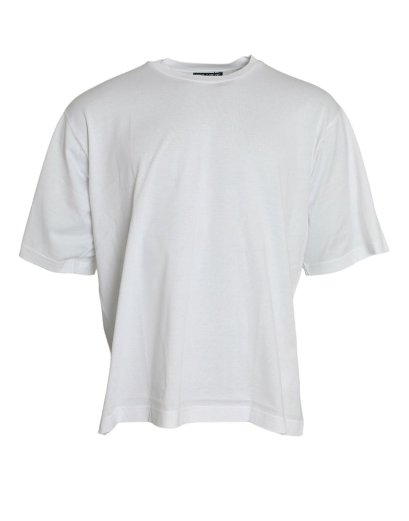 T-shirt blanc en coton à manches courtes et col rond de Dolce &amp; Gabbana