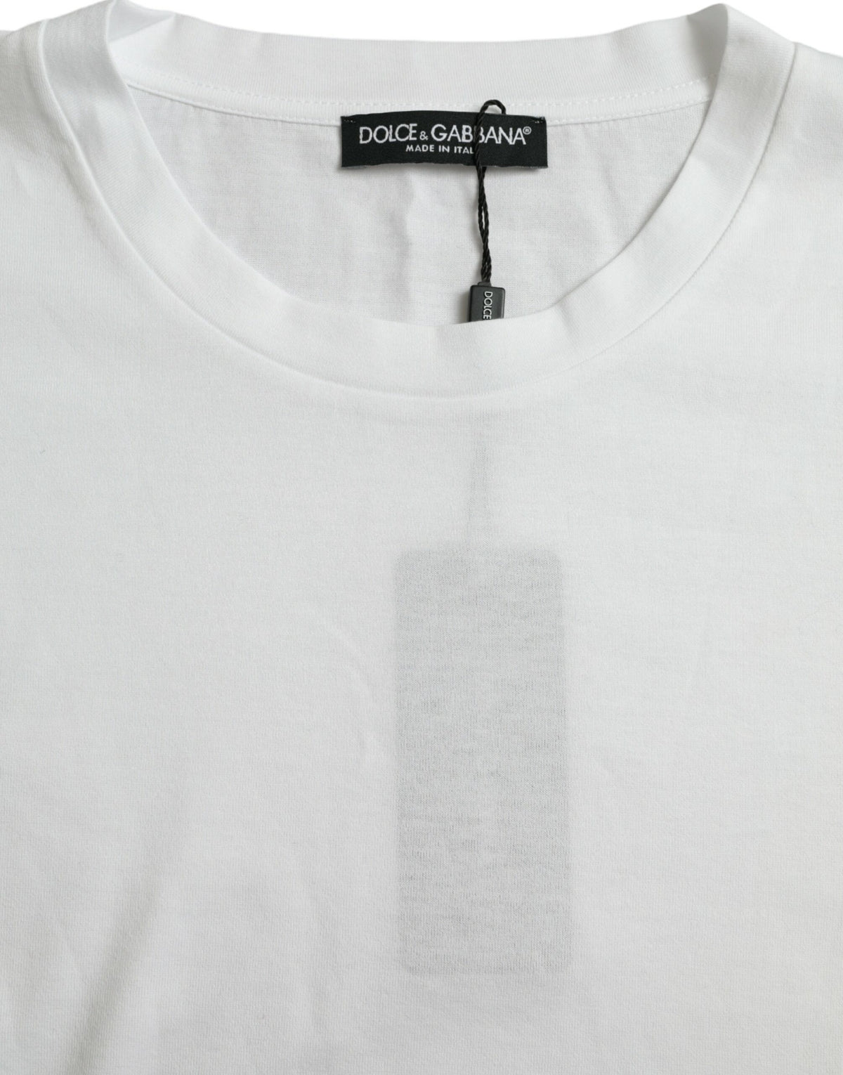 T-shirt blanc en coton à manches courtes et col rond de Dolce &amp; Gabbana