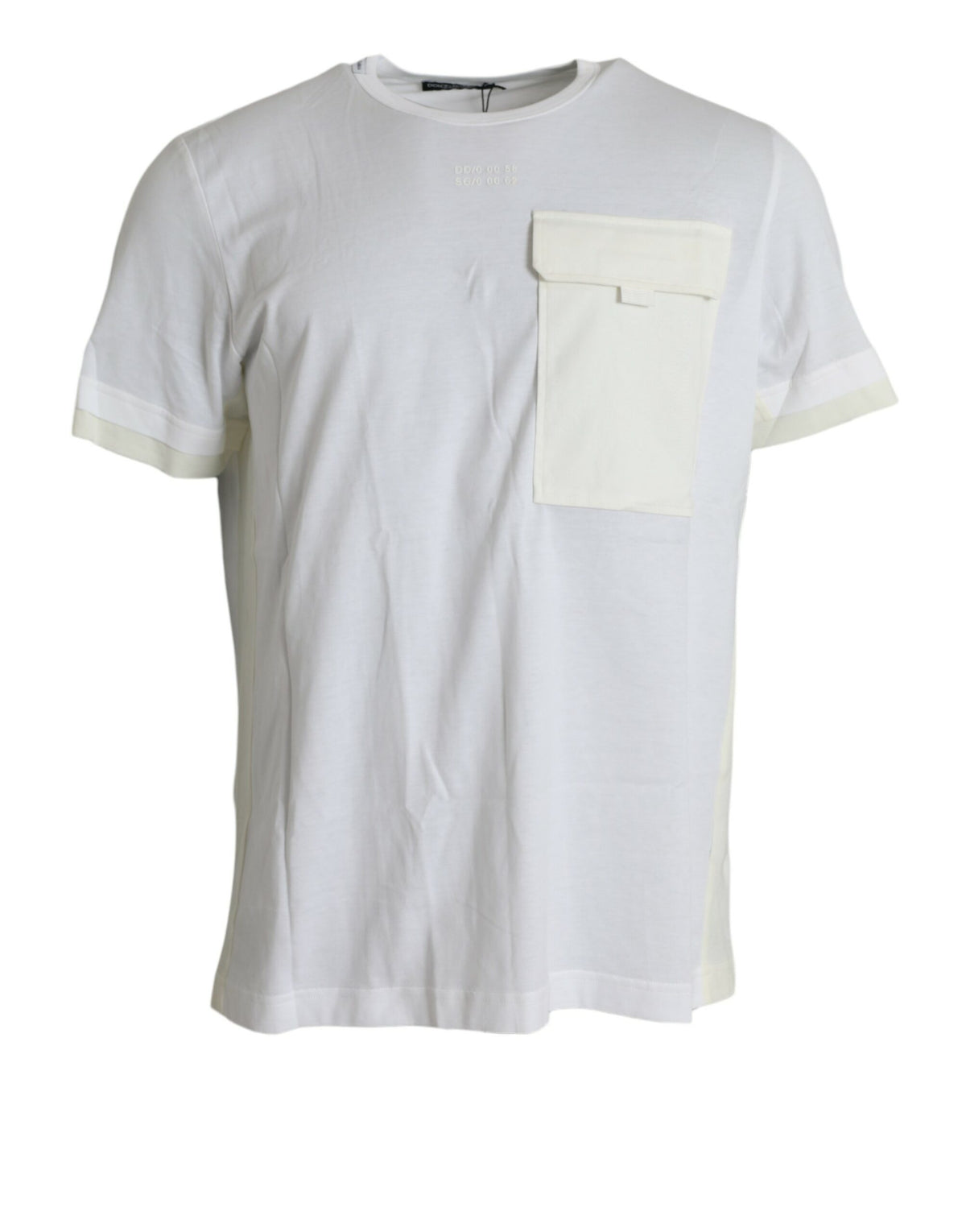 T-shirt blanc en coton à manches courtes avec poches de Dolce &amp; Gabbana