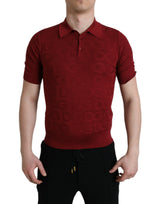 T-shirt en soie à manches courtes et col montant marron de Dolce &amp; Gabbana