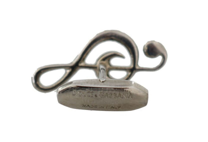 Dolce & Gabbana Zilveren Messing Trilsleutel Kristal Manchetknopen