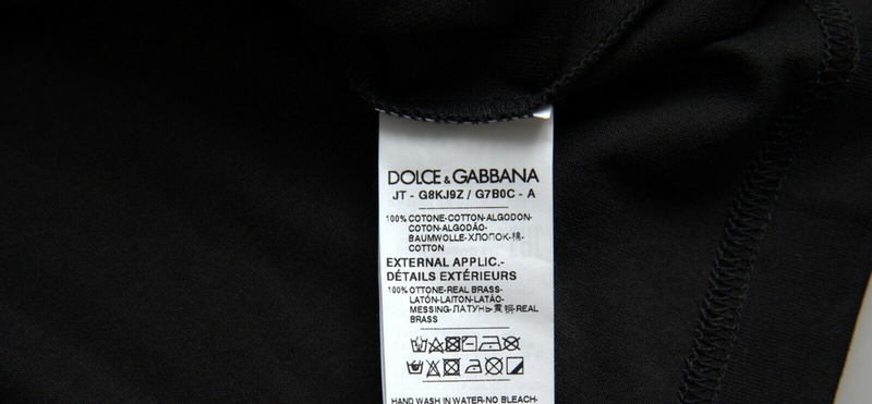 T-shirt à manches courtes noir avec chaîne argentée de Dolce &amp; Gabbana