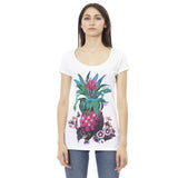 Just Cavalli T-Shirt Femme en Coton Blanc - Chic et Stylé