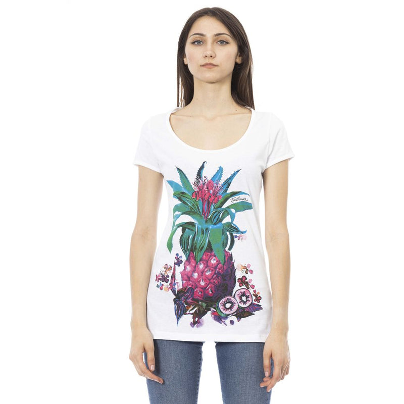 Just Cavalli T-Shirt Femme en Coton Blanc - Chic et Stylé