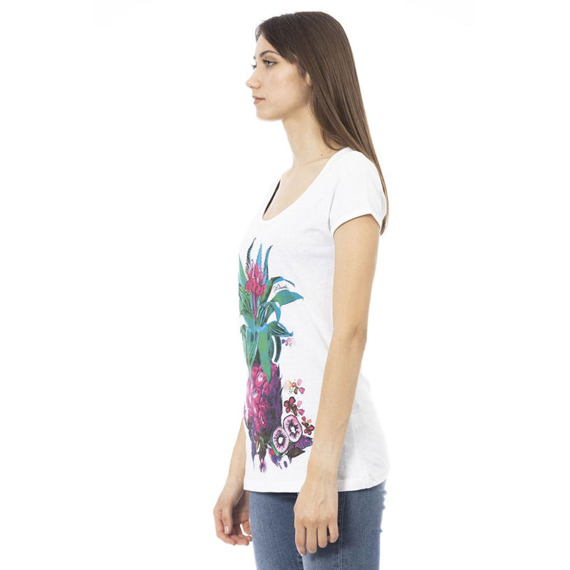 Just Cavalli T-Shirt Femme en Coton Blanc - Chic et Stylé