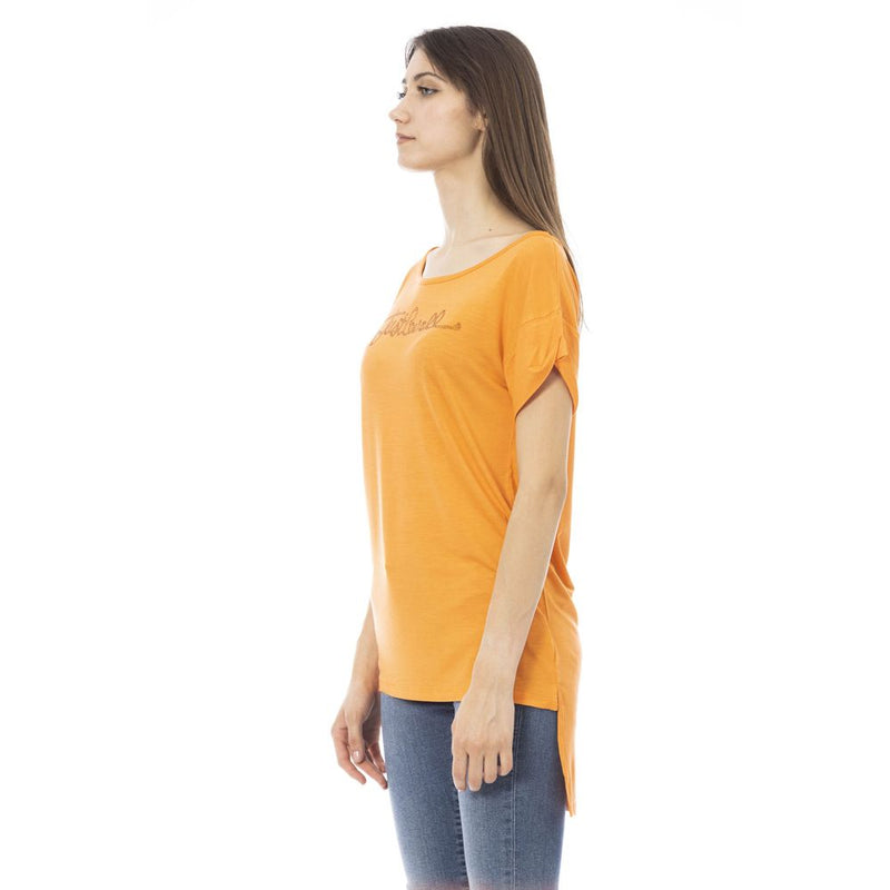 Just Cavalli T-Shirt Femme Orange en Coton - Audacieuse et Élégante