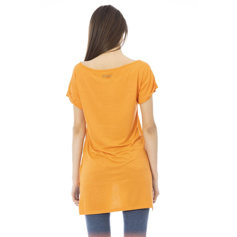 Just Cavalli T-Shirt Femme Orange en Coton - Audacieuse et Élégante