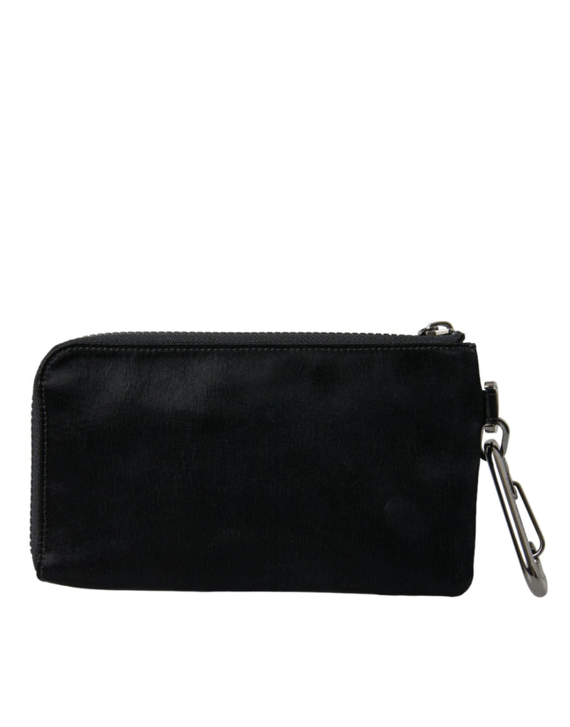 Pochette porte-clés Dolce & Gabbana en nylon noir avec logo