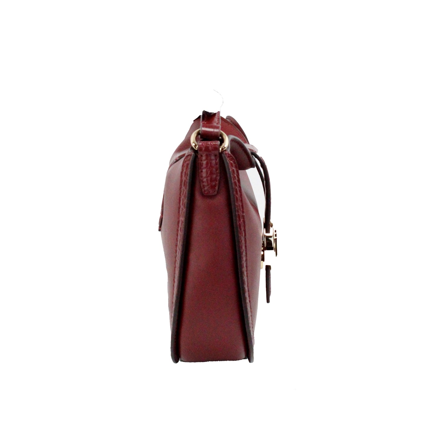 Michael Kors Gabby Kleine Donkerrode Lederen Hobo Crossbody Tas met Opvouwbare Sluiting