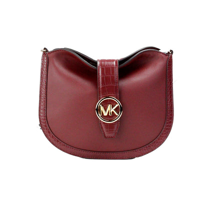 Michael Kors Gabby Kleine Donkerrode Lederen Hobo Crossbody Tas met Opvouwbare Sluiting