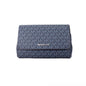 Michael Kors Jet Set Medium Navy Blue PVC Convertible Pouchette Crossbody Tas
