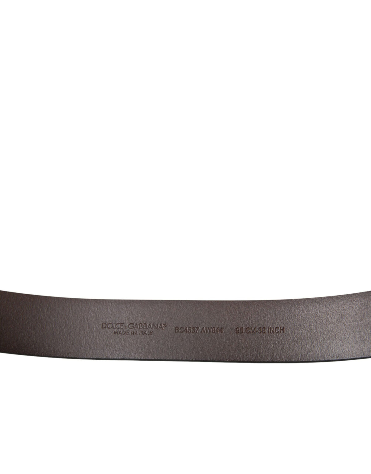 Ceinture Dolce &amp; Gabbana en cuir de veau marron avec boucle en métal doré
