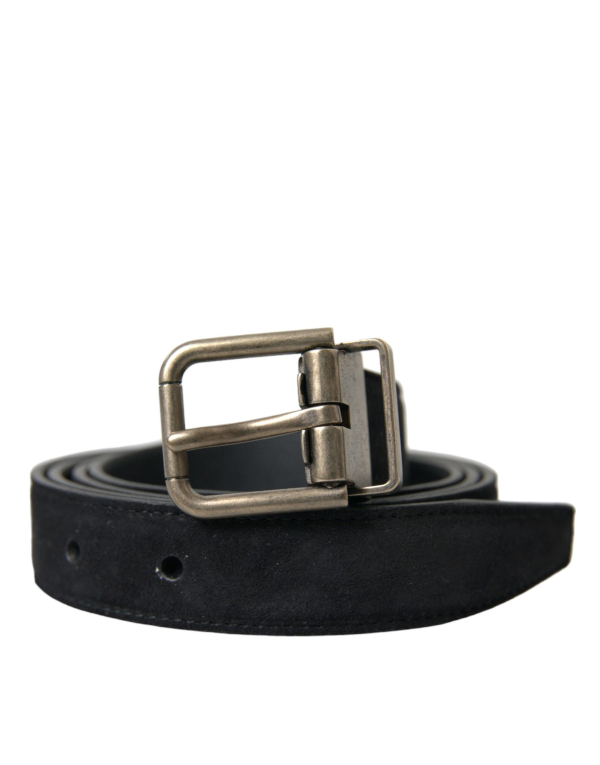 Ceinture Dolce &amp; Gabbana en cuir de chèvre noir avec boucle en métal vieilli
