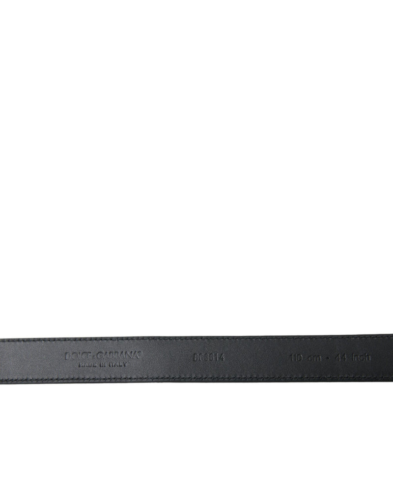 Dolce &amp; Gabbana Zwarte Geitenleren Antieke Metalen Gesp Riem