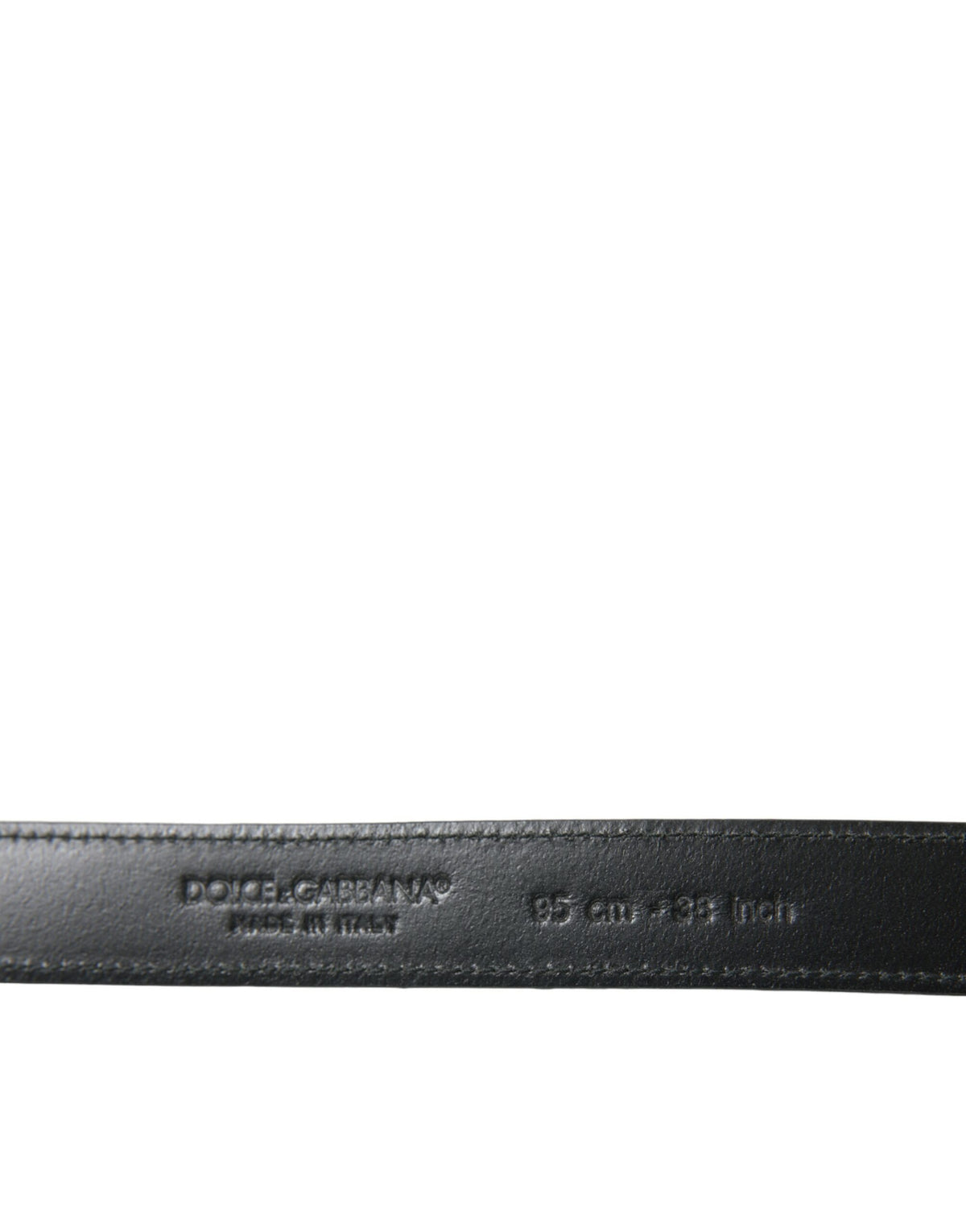 Ceinture Dolce &amp; Gabbana en cuir noir avec boucle en métal argenté