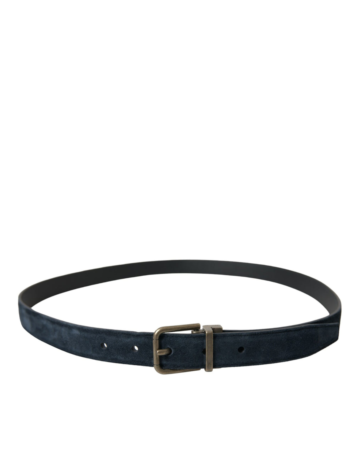 Ceinture Dolce &amp; Gabbana en daim bleu avec boucle en métal doré