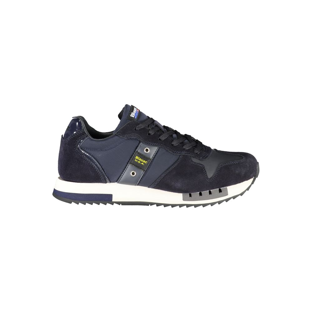 Blauer, baskets de sport bleu à lacets contrastants