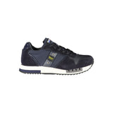 Blauer, baskets de sport bleu à lacets contrastants
