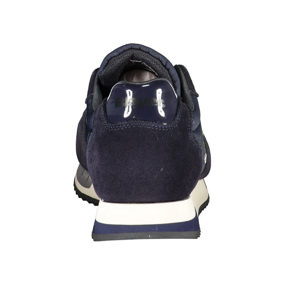 Blauer, baskets de sport bleu à lacets contrastants