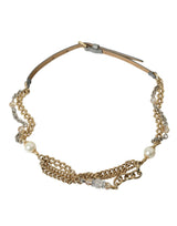 Dolce & Gabbana Blue Braided Gold Brass Chain Waist Belt