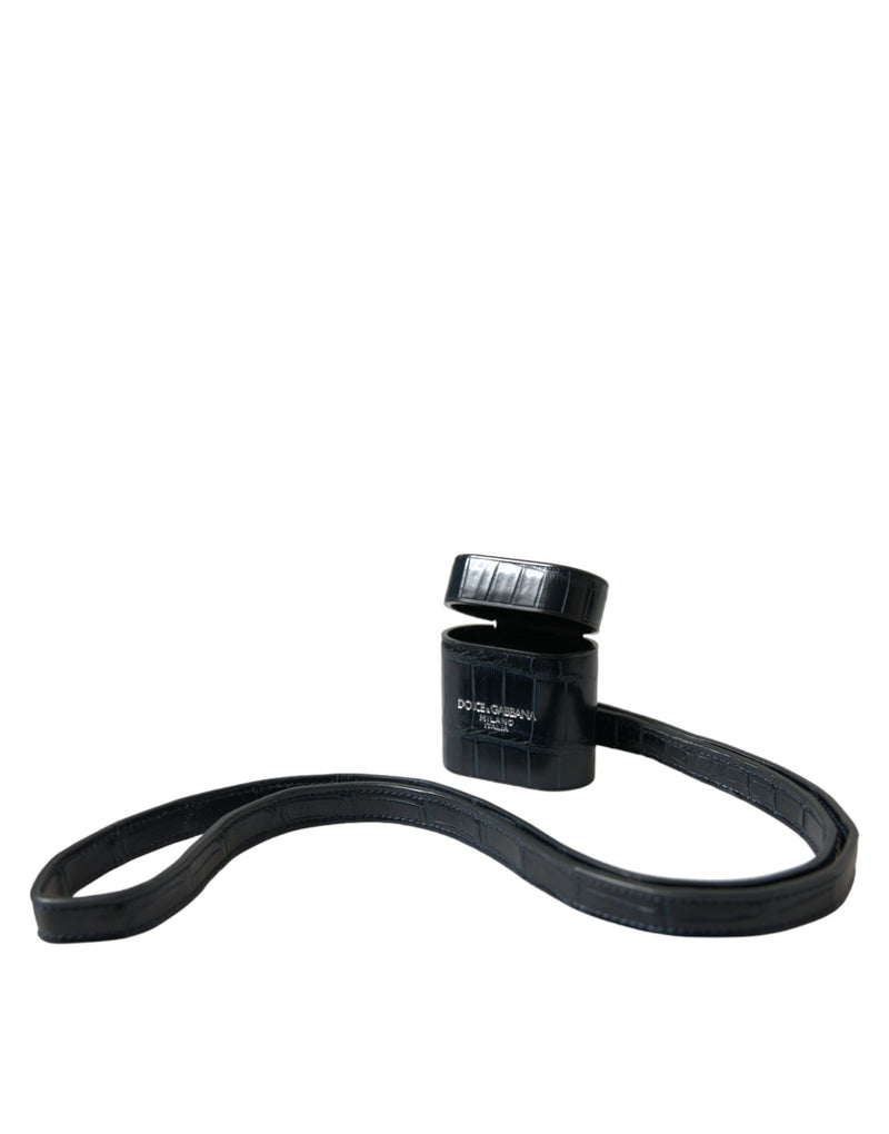 Dolce & Gabbana Black Crocodile Leather Airpods Case