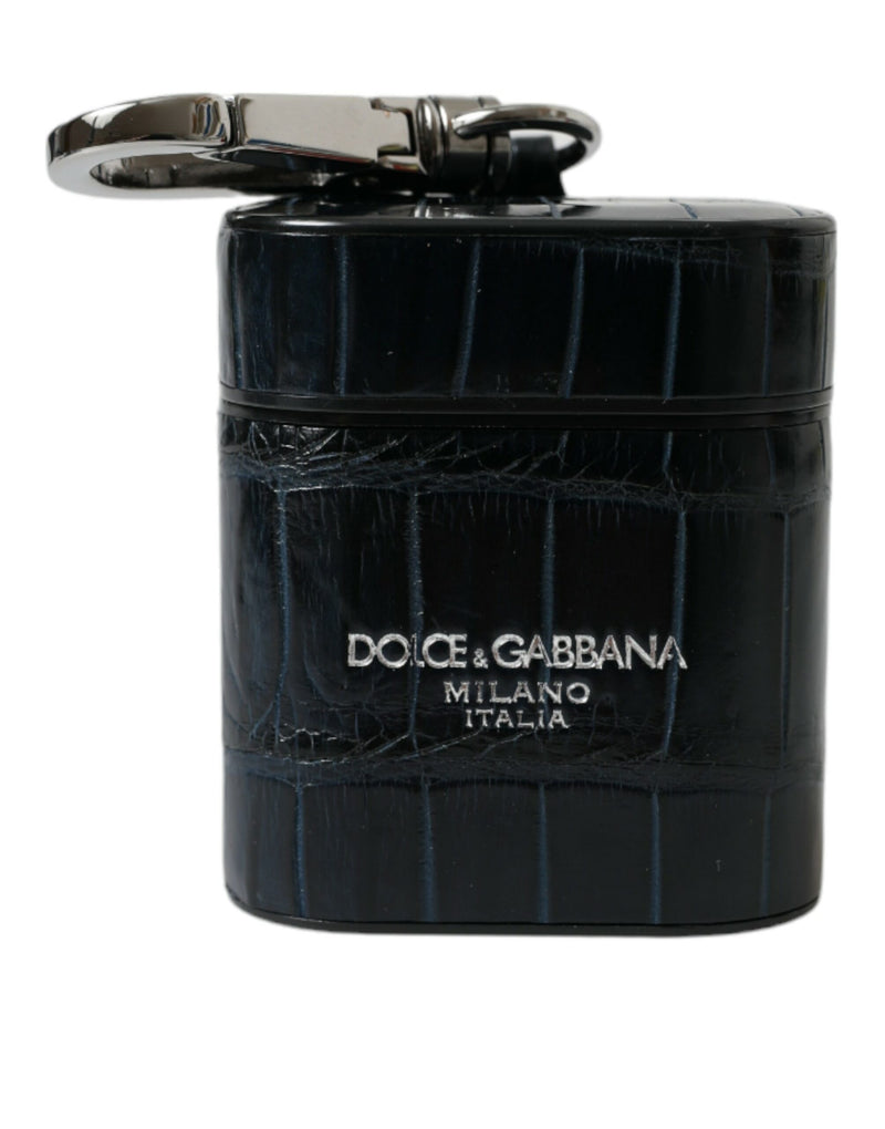 Dolce & Gabbana Black Crocodile Leather Airpods Case