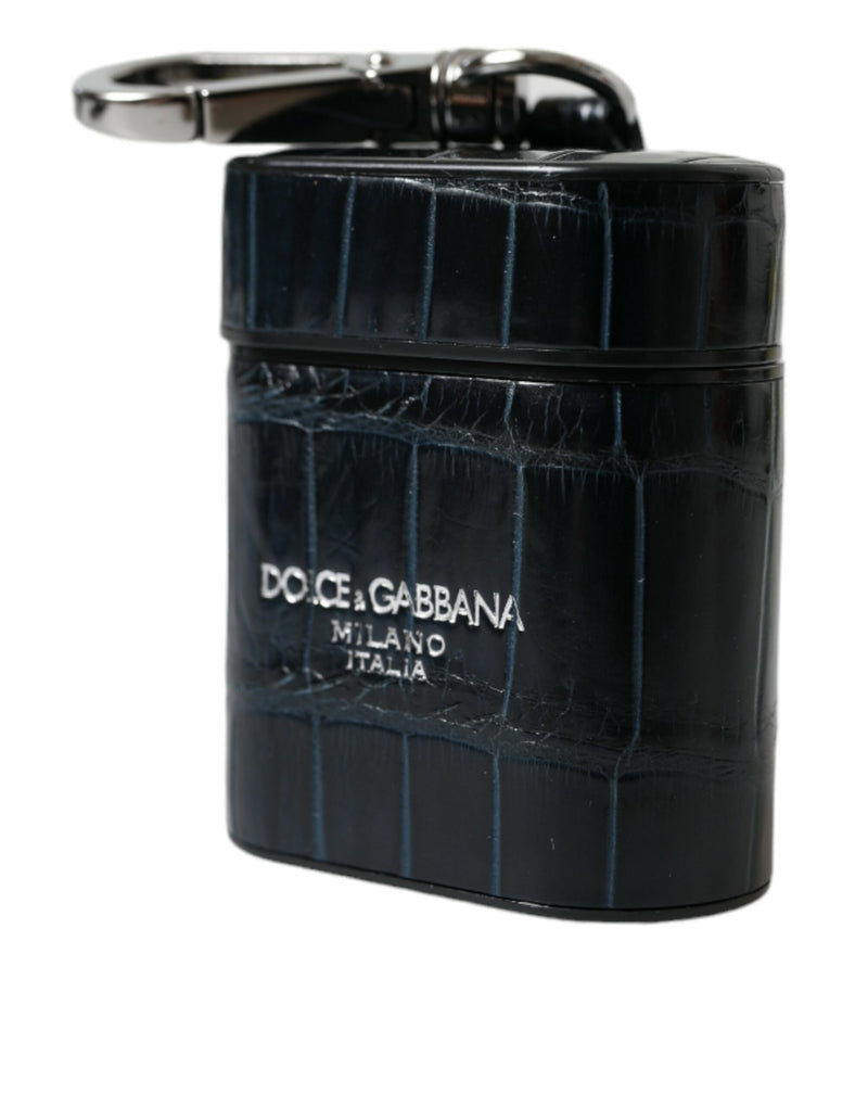 Dolce & Gabbana Black Crocodile Leather Airpods Case