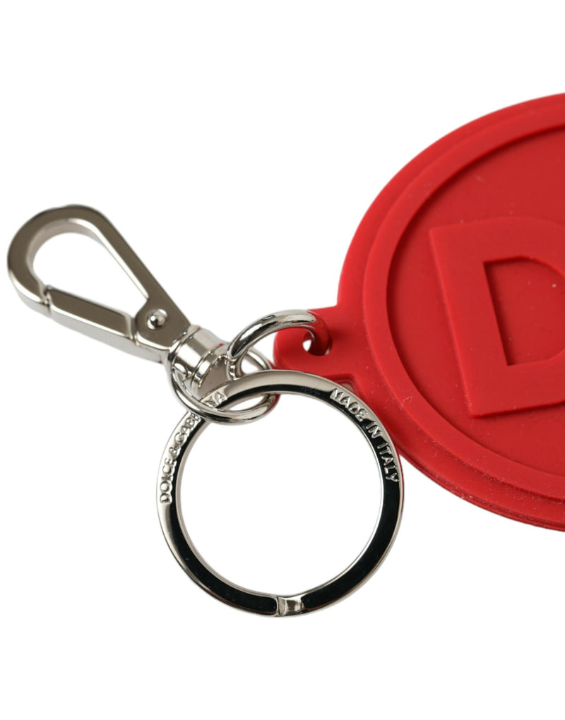 Dolce & Gabbana Red Rubber DG Logo Keyring Keychain